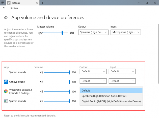 4 large How to assign applications to different sound outputs and inputs in Windows 10 4 large How to assign applications to different sound outputs and inputs in Windows 10