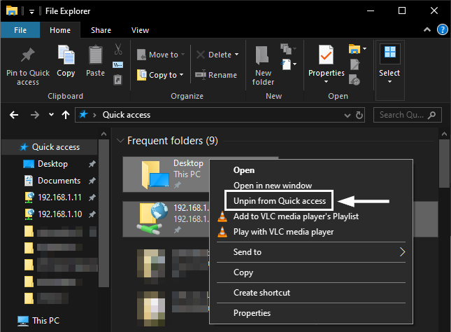 4 full How to fixunpin stuck FTP links from File Explorers Quick access menu in Windows 10 4 full How to fixunpin stuck FTP links from File Explorers Quick access menu in Windows 10