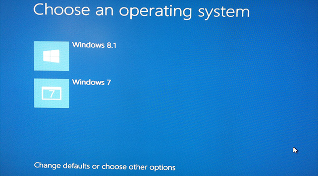 choose windows 7 or 8.1 on dual boot