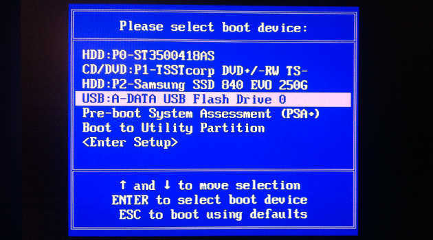 select boot device