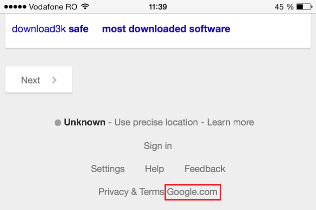 serps on Chrome iOS