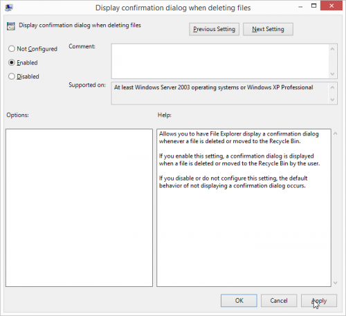 6 large Where is the Yes or No confirmation dialog when deleting a file in Windows 8 10 How to enable it