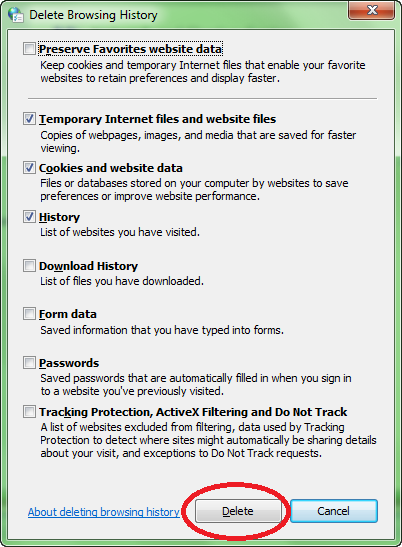 Delete temporary files and cookies