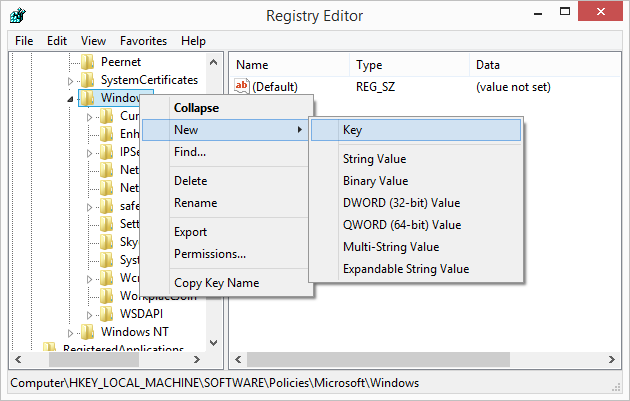registry editor
