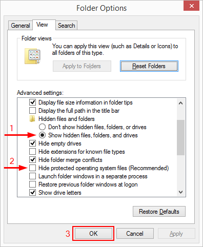 2 full How to show hidden files folders drives and protected system files in Explorer under Windows 8 or 10 2 full How to show hidden files folders drives and protected system files in Explorer under Windows 8 or 10
