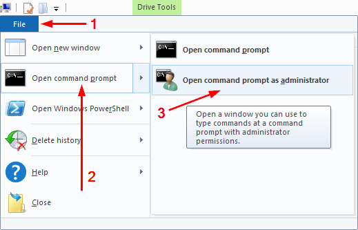 elevated cmd from Explorer