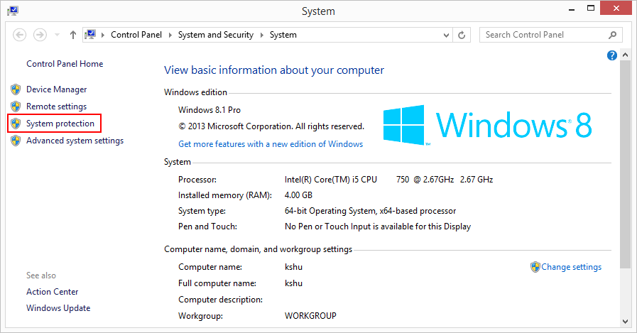 4 full What is System Protection in Windows 8 and how to enable or disable it 4 full What is System Protection in Windows 8 and how to enable or disable it