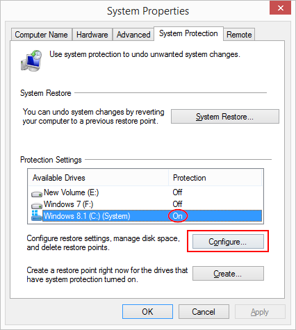 5 full What is System Protection in Windows 8 and how to enable or disable it
