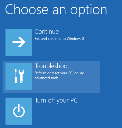 windows 8 boot options