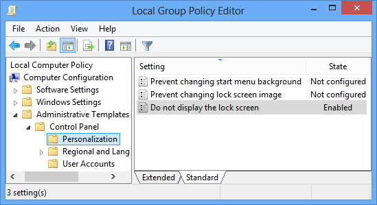 How to remove the Windows 8 lock screen