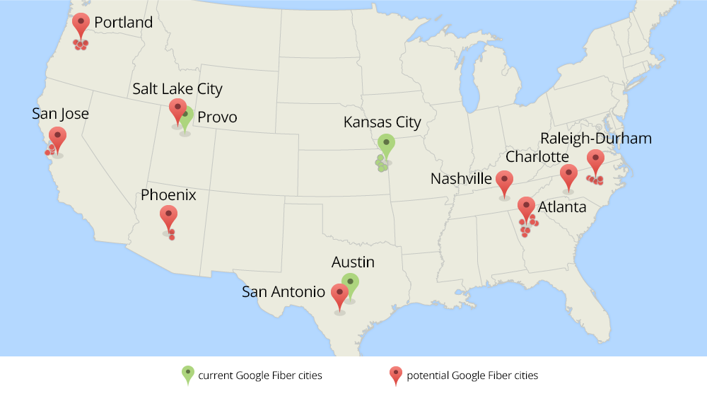 Google Fiber map