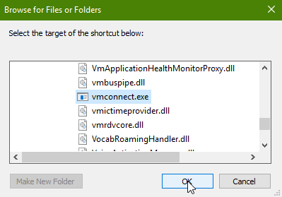 5 full How to create a shortcut for each HyperV Virtual Machine in Windows 10 or 8 5 full How to create a shortcut for each HyperV Virtual Machine in Windows 10 or 8