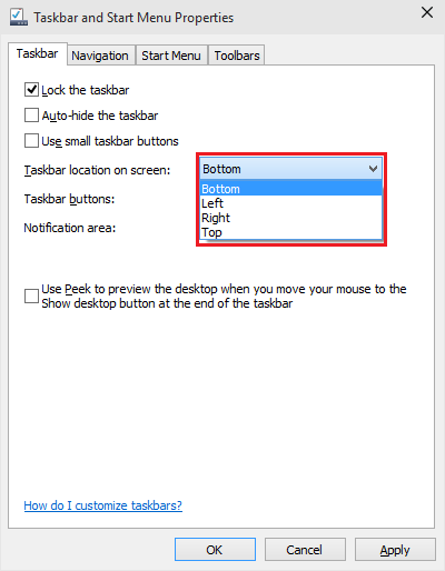 2 full How to unlock and change taskbars location to top left or right in Windows 10 2 full How to unlock and change taskbars location to top left or right in Windows 10