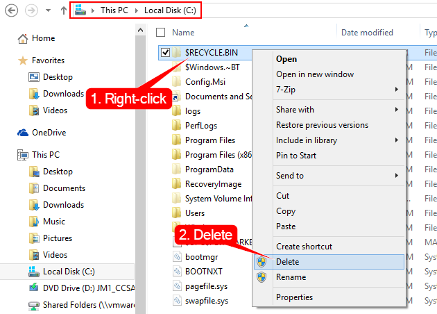 3 full How to empty Recycle Bin when it contains too many files and Empty Recycle Bin command wont work 3 full How to empty Recycle Bin when it contains too many files and Empty Recycle Bin command wont work