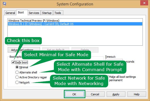5 full How to Boot into Safe Mode in Windows 8 or 10 5 full How to Boot into Safe Mode in Windows 8 or 10