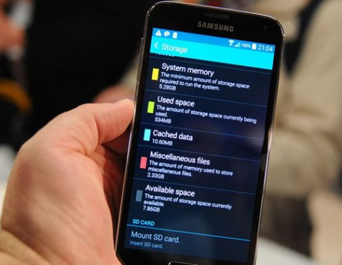 1 large 50 of Galaxy S5 Storage Taken by Native Bloatware on 16 GB Models 1 large 50 of Galaxy S5 Storage Taken by Native Bloatware on 16 GB Models