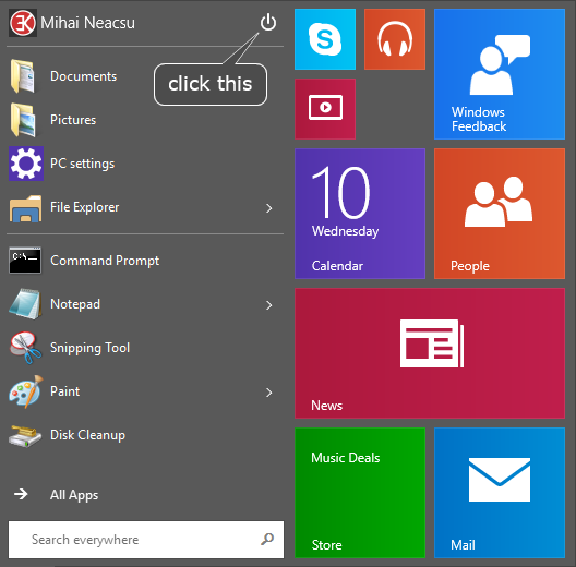 4 full Several ways to open Power Menu in Windows 8 and 10 4 full Several ways to open Power Menu in Windows 8 and 10