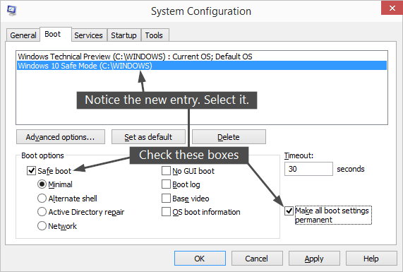 6 full How to add Safe Mode as a Boot option to the Choose an operating system screen in Windows 8 10 6 full How to add Safe Mode as a Boot option to the Choose an operating system screen in Windows 8 10